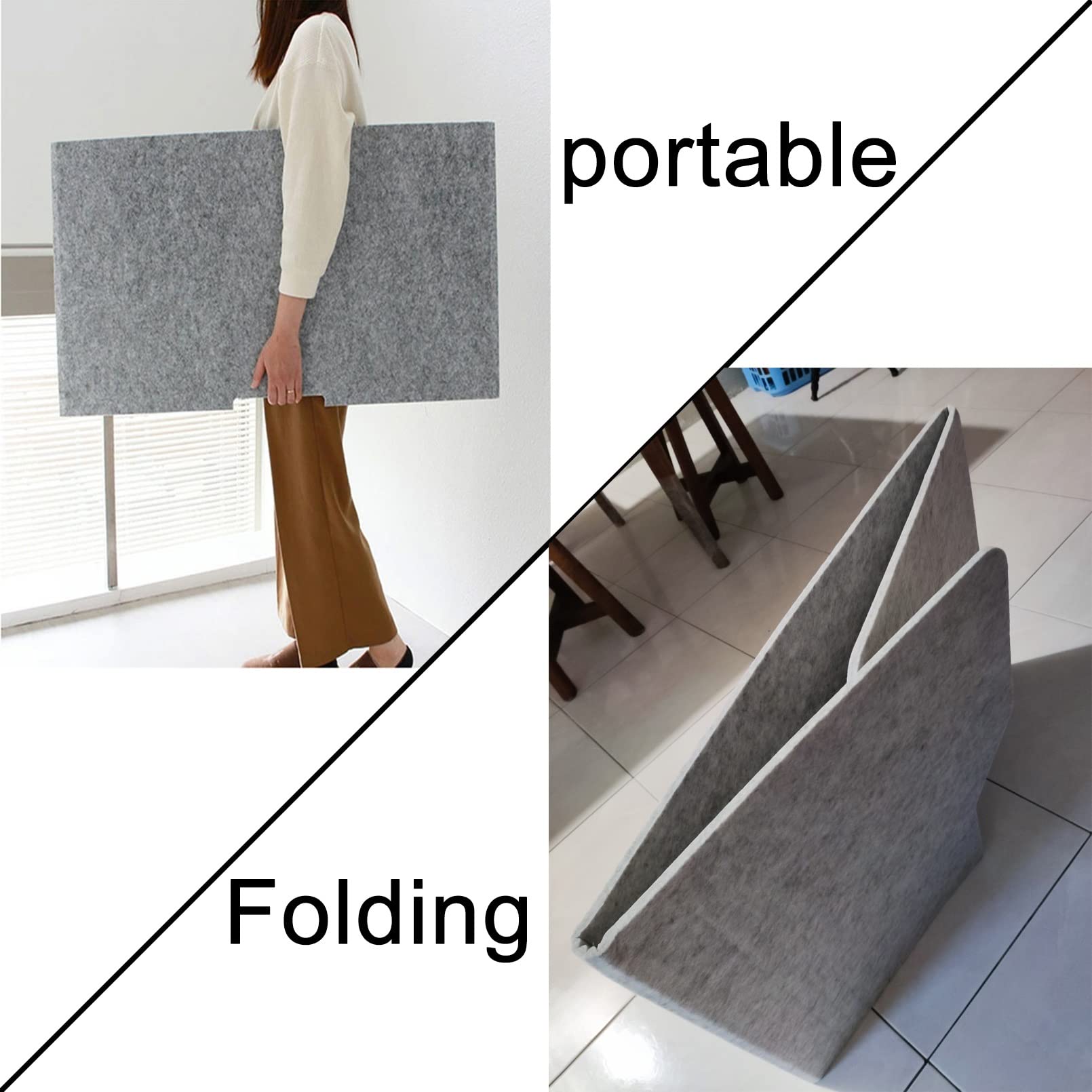 LIGUOYI Separatore Scrivania Ufficio, Divisorio Acustico da Scrivania, Autoportante Separatore per La Privacy, L 60cm 80cm 100cm × A 50cm Schermo Pannello Separatore, Portatile/Pieghevole