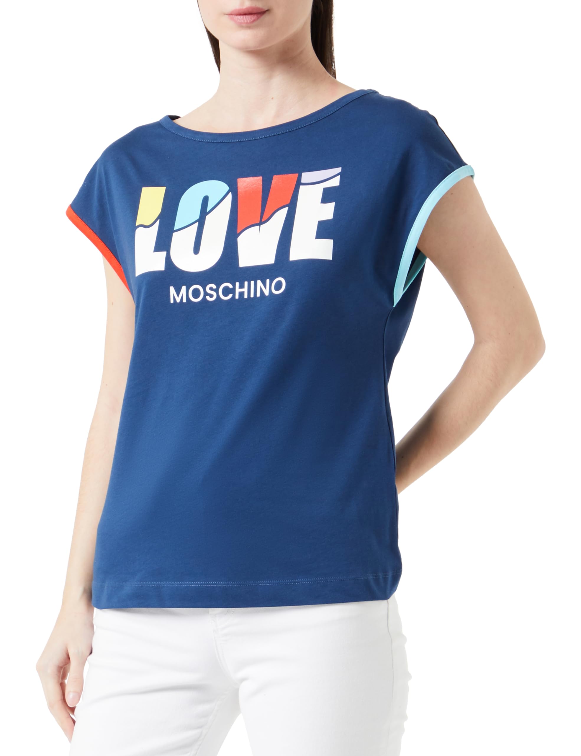 Love Moschino Boxy Fit-Camiseta de Manga Corta Mujer