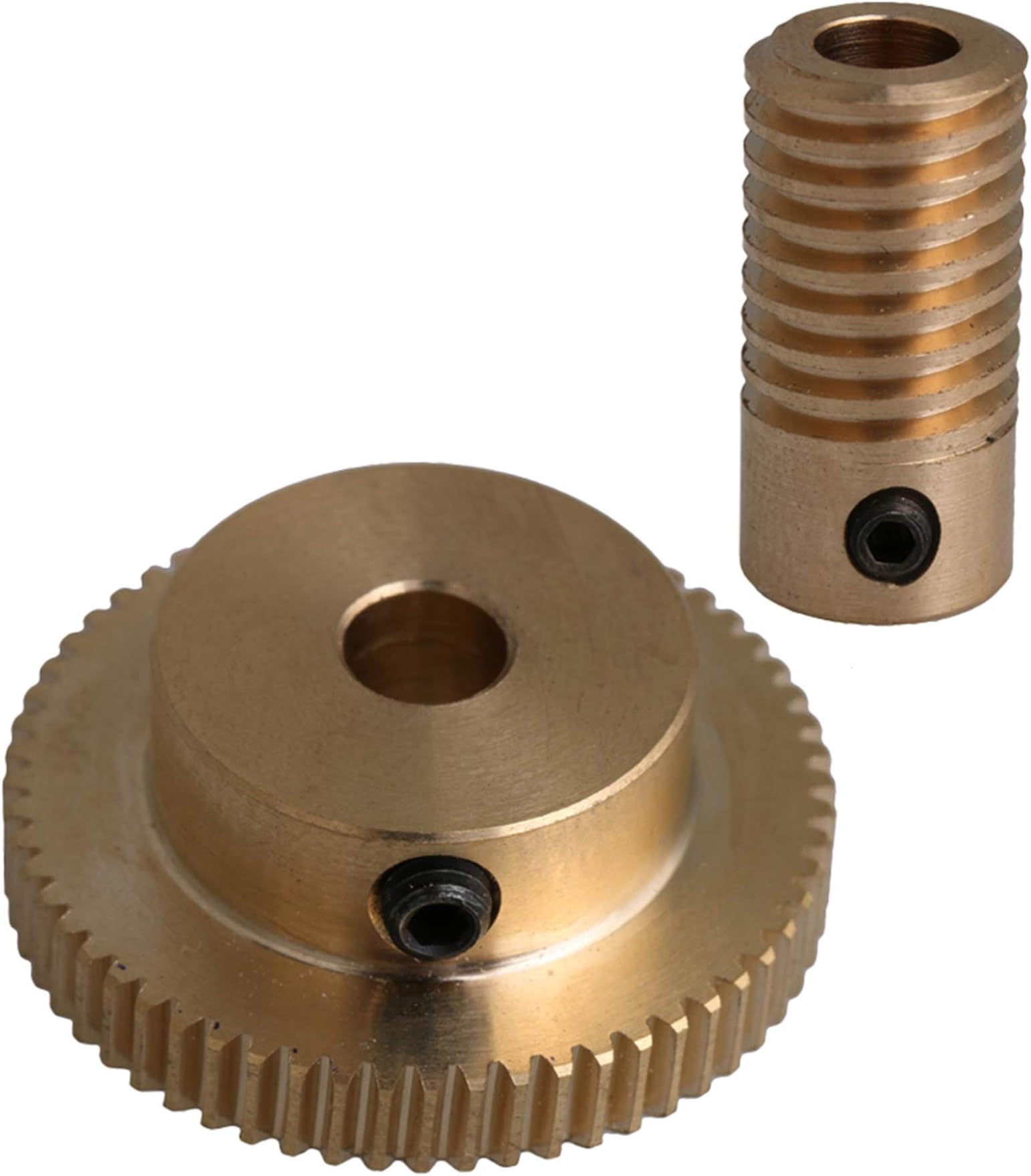 CNBTR 0.5 Modulus Brass Metal Speed Reducer with 60 T Wheel 5mm Bore Gear Shaft