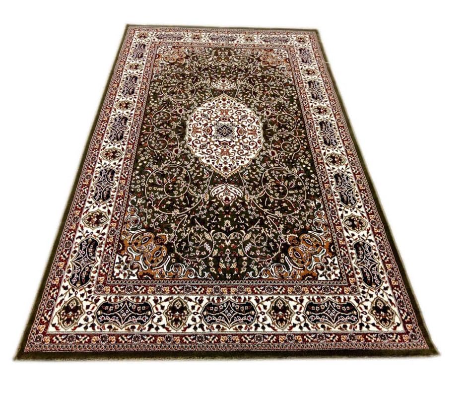 Image of Royal Look Design Soft 6 Feet x 9 Feet Green Colour Carpets for Home Living Room Bedroom Dining Room