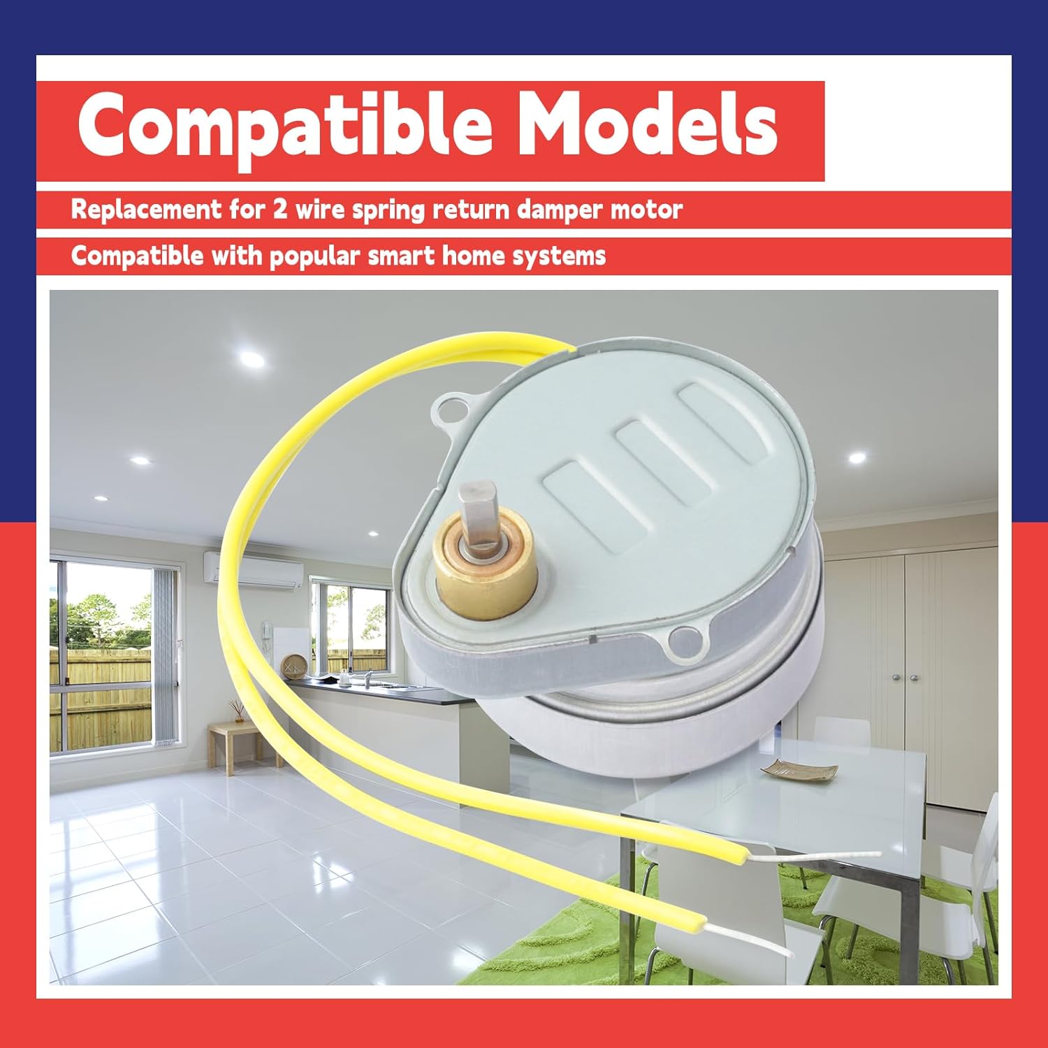 38600L Synchronous Motor Valve 24 Volt Replacement for 2 Wire Spring Return Damper Motor, 24 Volt, 60 Hz, 4.8 RPM, 7 W
