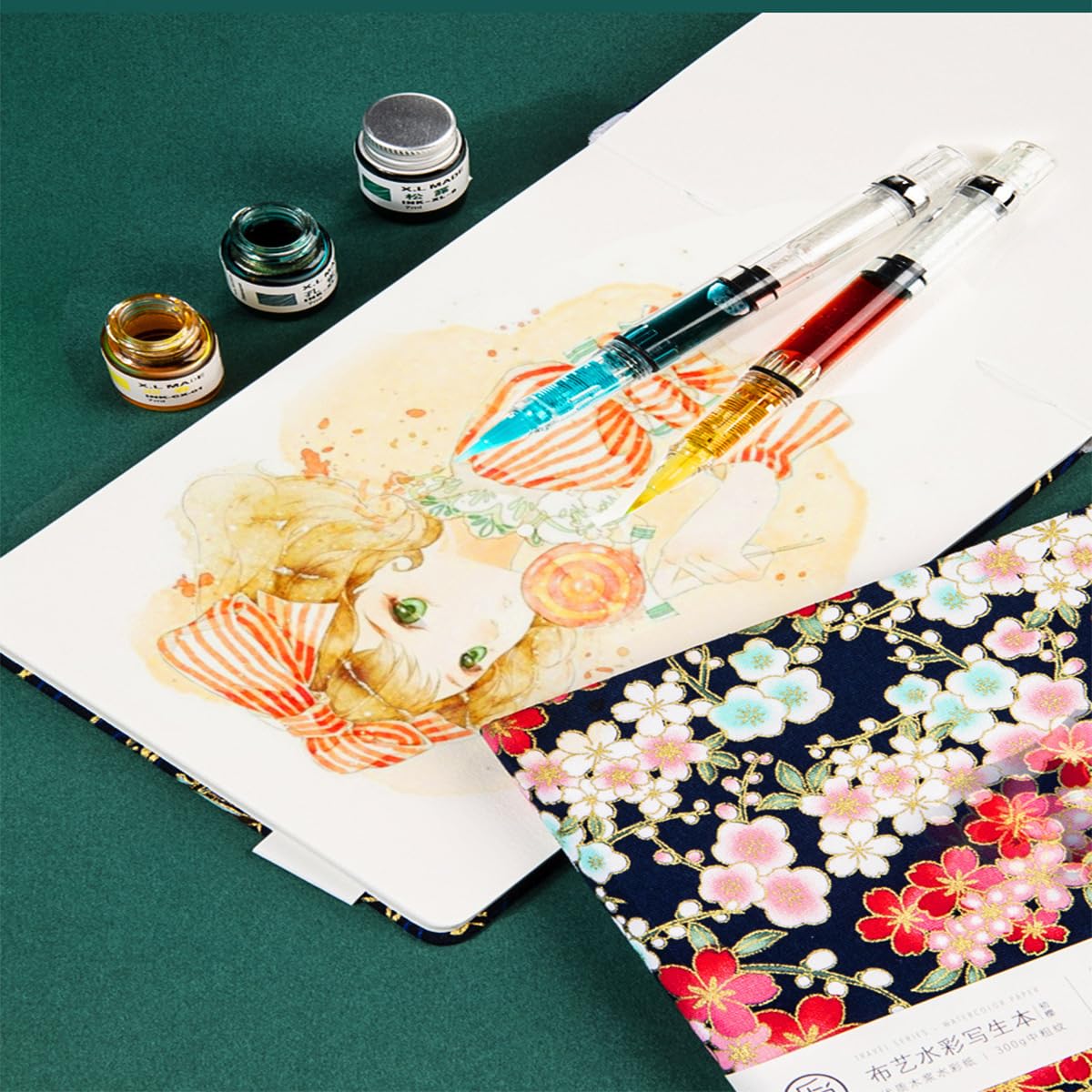 RGBMIX Libro de papel de acuarela de 5 x 7 pulgadas, 140 libras/300 g/m², 20 hojas, páginas sin deshilacharse, prensa en frío, almohadilla de acuarela portátil para artistas