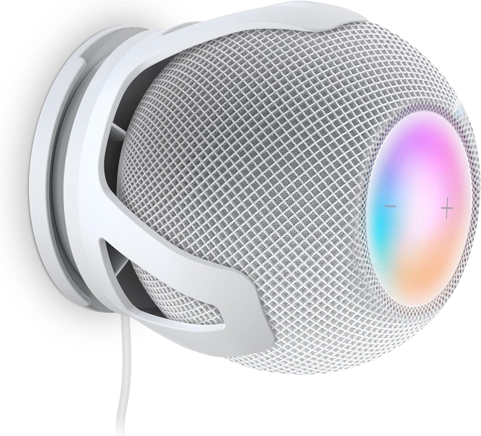 for HomePod Mini Wall Mount - Holder Mount Compatible with Homepod Mini, No Muffled Sound, with Cord Management, Space Saving Accessories for Home Pod Mini (White)