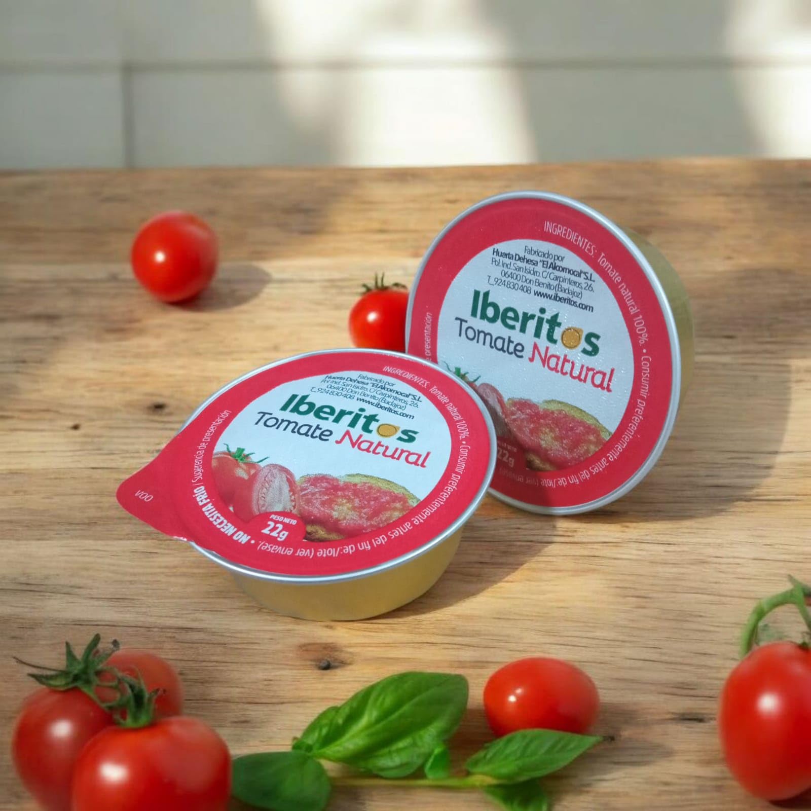 Iberitos Tomate Natural monodosis de 22 gramos x 45 unidades sin conservantes ni colorantes, Sin Gluten, Sin Lactosa