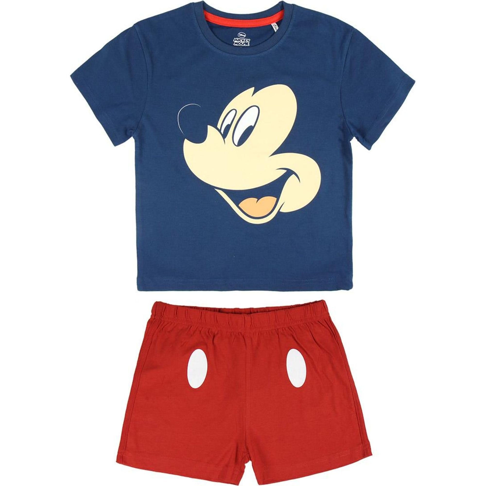 Pijama Verano Mickey Mouse o Minnie Mouse Camiseta + Pantalón Licencia Oficial y Diseño Único
