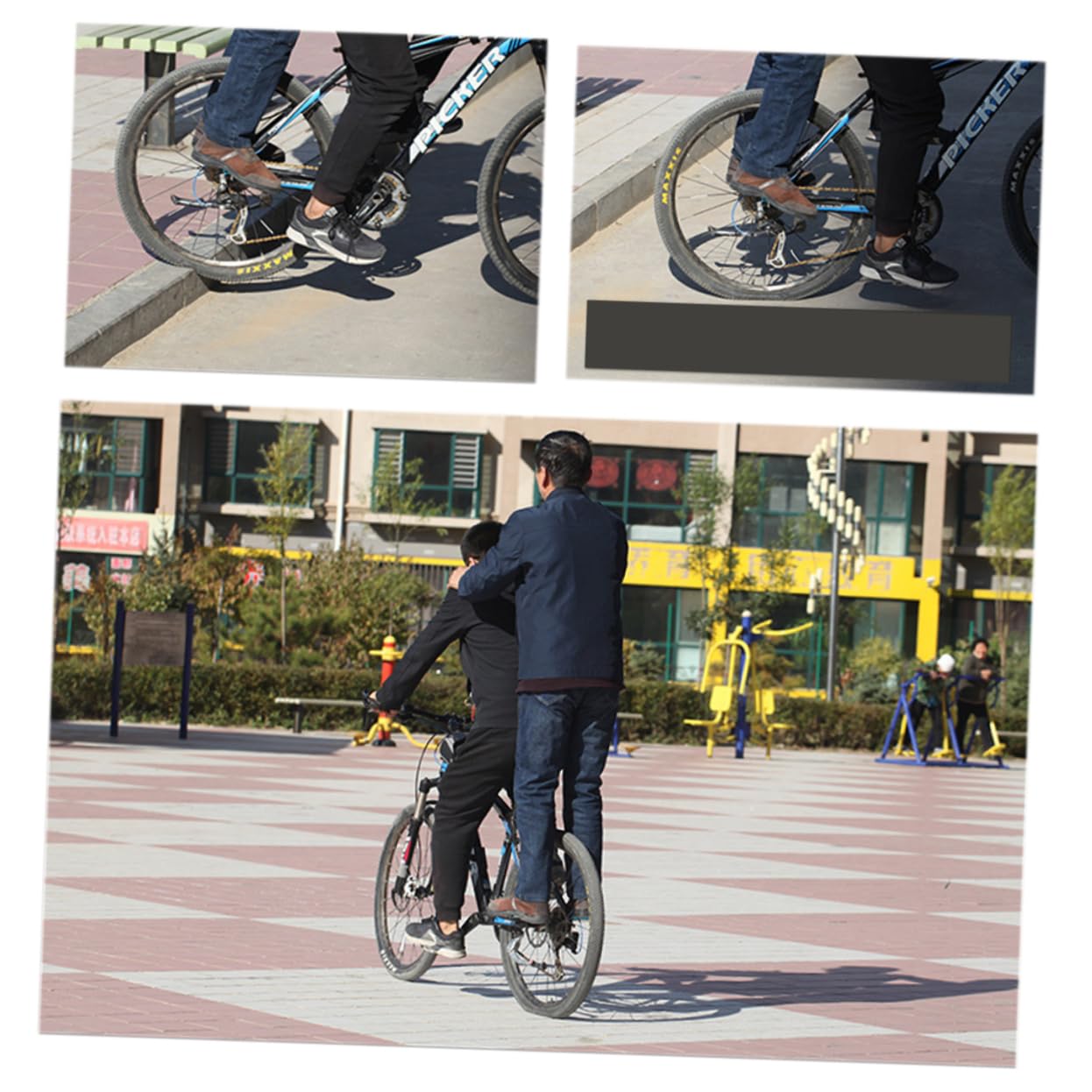 ifundom Mountain Bike Rear Foot Pedal Stunt Pedals Aluminum Alloy Bike Seat Axle Big Hole