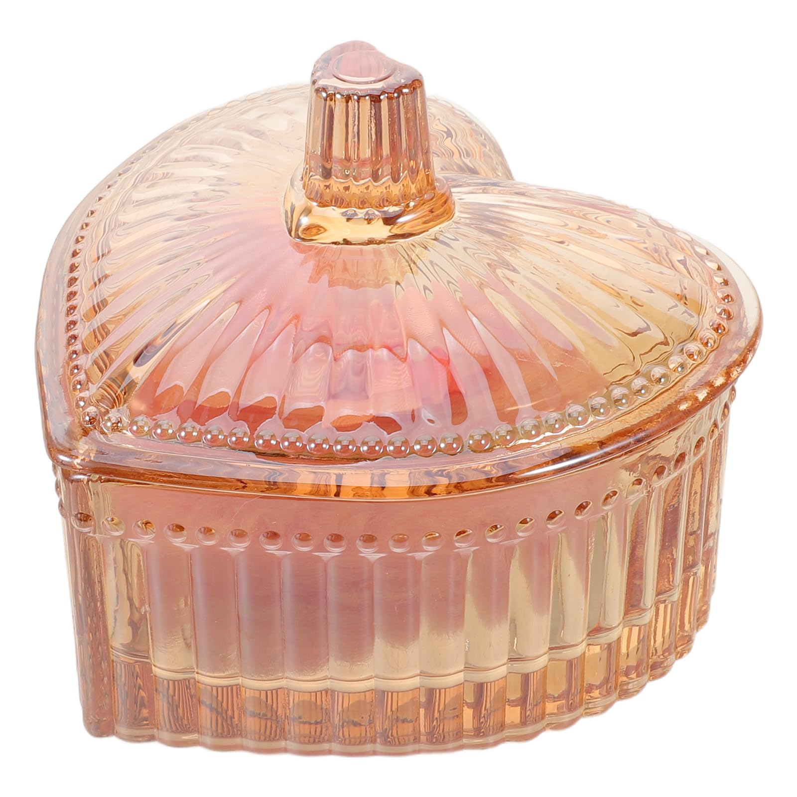 Piumino da Cipria a Cuore con Contenitore in Vetro Vintage | Peluche Lavabile, Raffinato e Grazioso, per Party e Wedding, per Ragazze