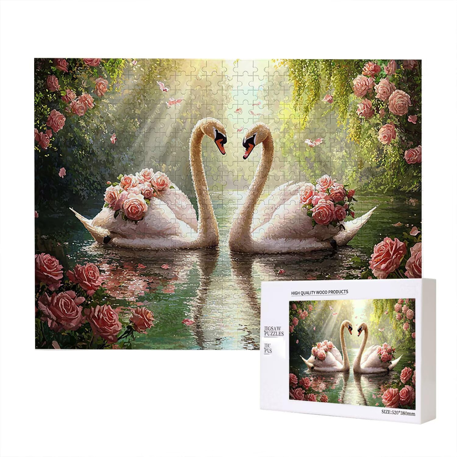 Jigsaw Puzzle, 4000 Pezzi Puzzle Classici, Rosa Puzzle Rilassamento Intelligence, Mpossibile Difficile Puzzle Impegnativo per Adulti Puzzle Gioco Familiare, Regalo per Amore Amico Cigno fr0-594