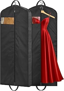 MISSLO Bolsas de ropa de viaje de 54 pulgadas para mujer, bolsas de vestir impermeables para vestidos, abrigos y trajes, color negro, 2 paquetes
