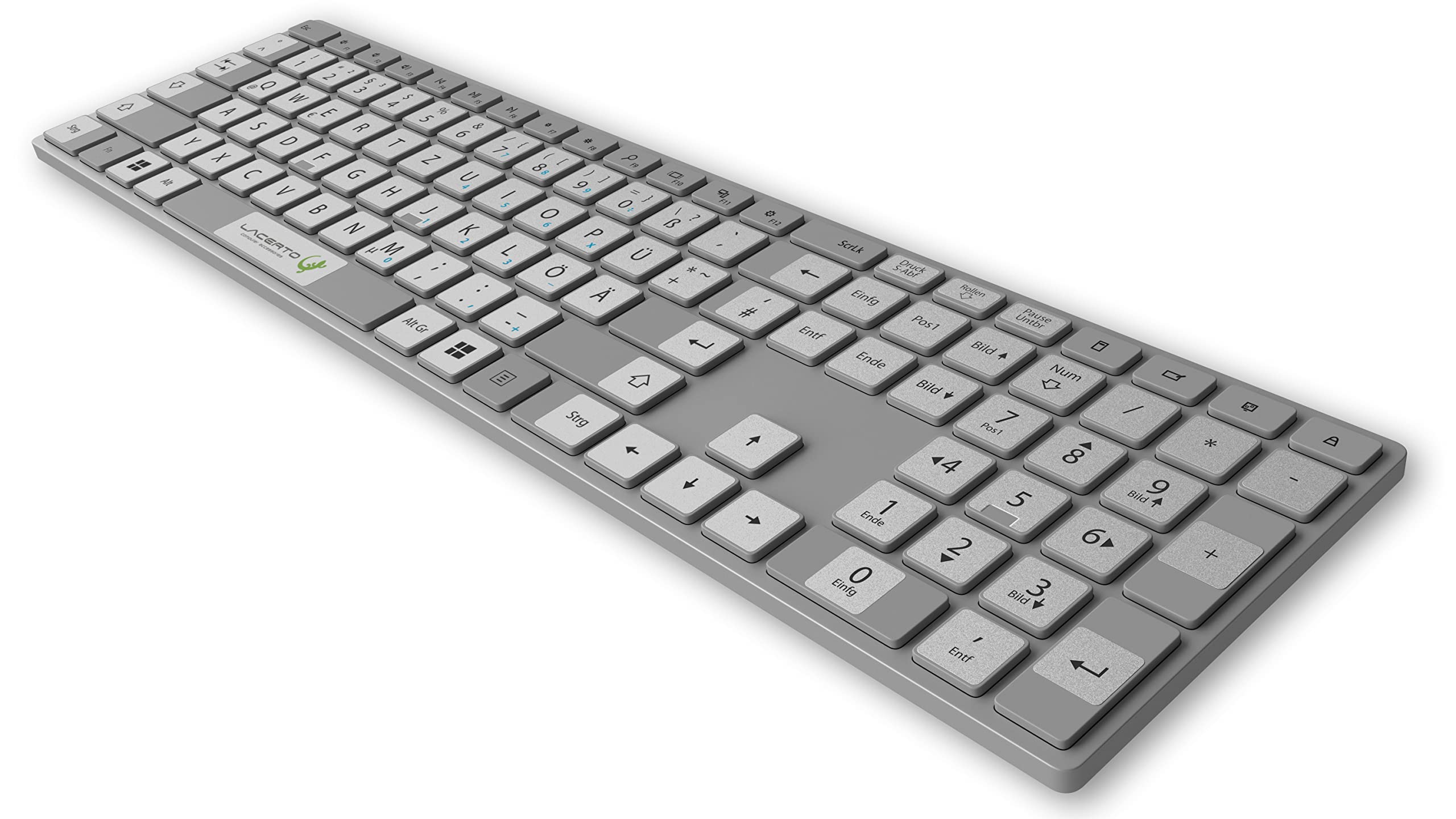 Juego de pegatinas para teclados de PC y portátil, 14 x 14 mm, incluye teclas adicionales y teclado numérico, color: plateado