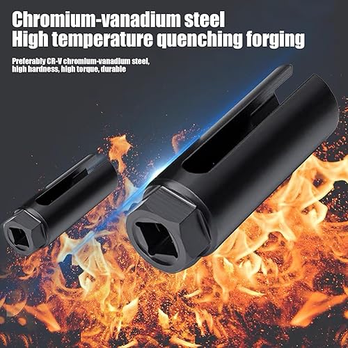 Miniatura 4 de 1 funda de sensor de oxígeno con corte lateral, tuerca hexagonal japonesa de 38, enchufe de sensor de oxígeno compensado, llave de montaje de