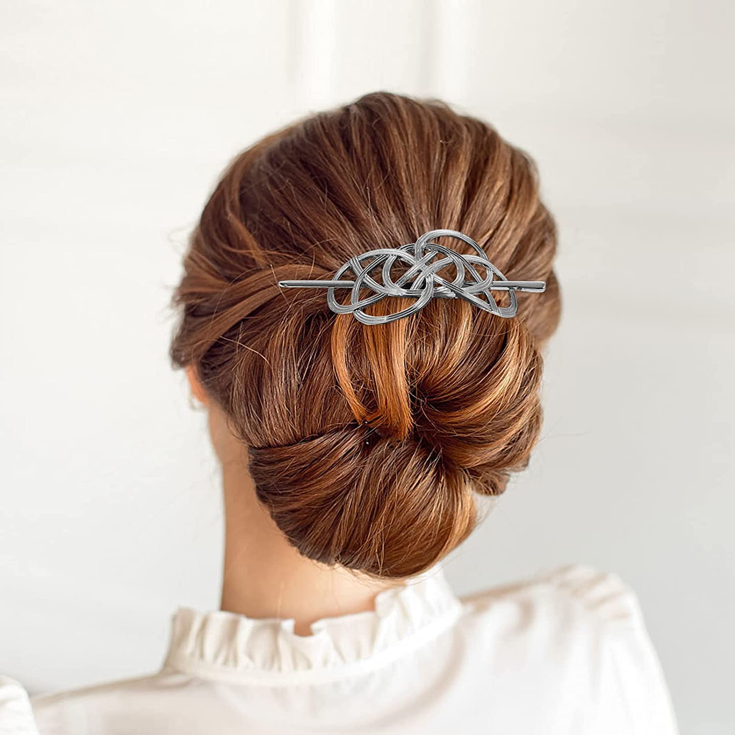 Forcine for capelli , Fermagli for capelli for donna , 1pc Bastoncini con nodo a gabbia Barrette dorate