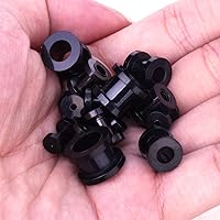 Vista 9 de BodyJ4You kit de 37 piezas de diferente calibre para dilatar perforaciones de oreja, aceite de jojoba, 14G-00G, acero quirúrgico Negro