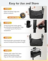 Vista 9 de UPSKY 2.25Gal Elevated Dog Water Fountain, 4 Heights Adjustable Pet Fountain for All Dog Sizes, 304 Stainless Steel Tray Indoor Cat Drinking