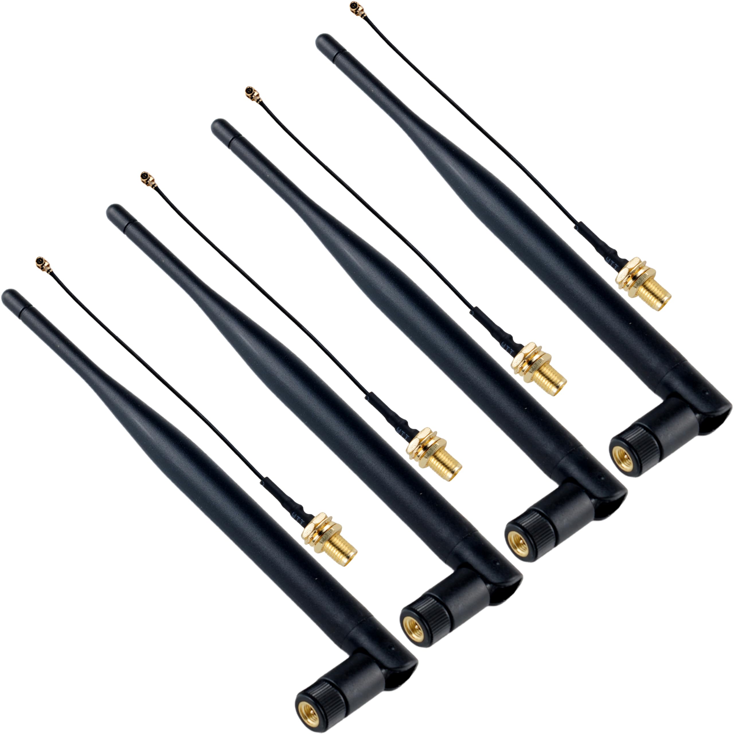Wishiot 4pcs 915Mhz Lora Antenna 5DBi Gain Omni-Directional SMA Male + IPEX 1 10cm Cable for Meshtastic Devices LoRa Board Lora32 IoT