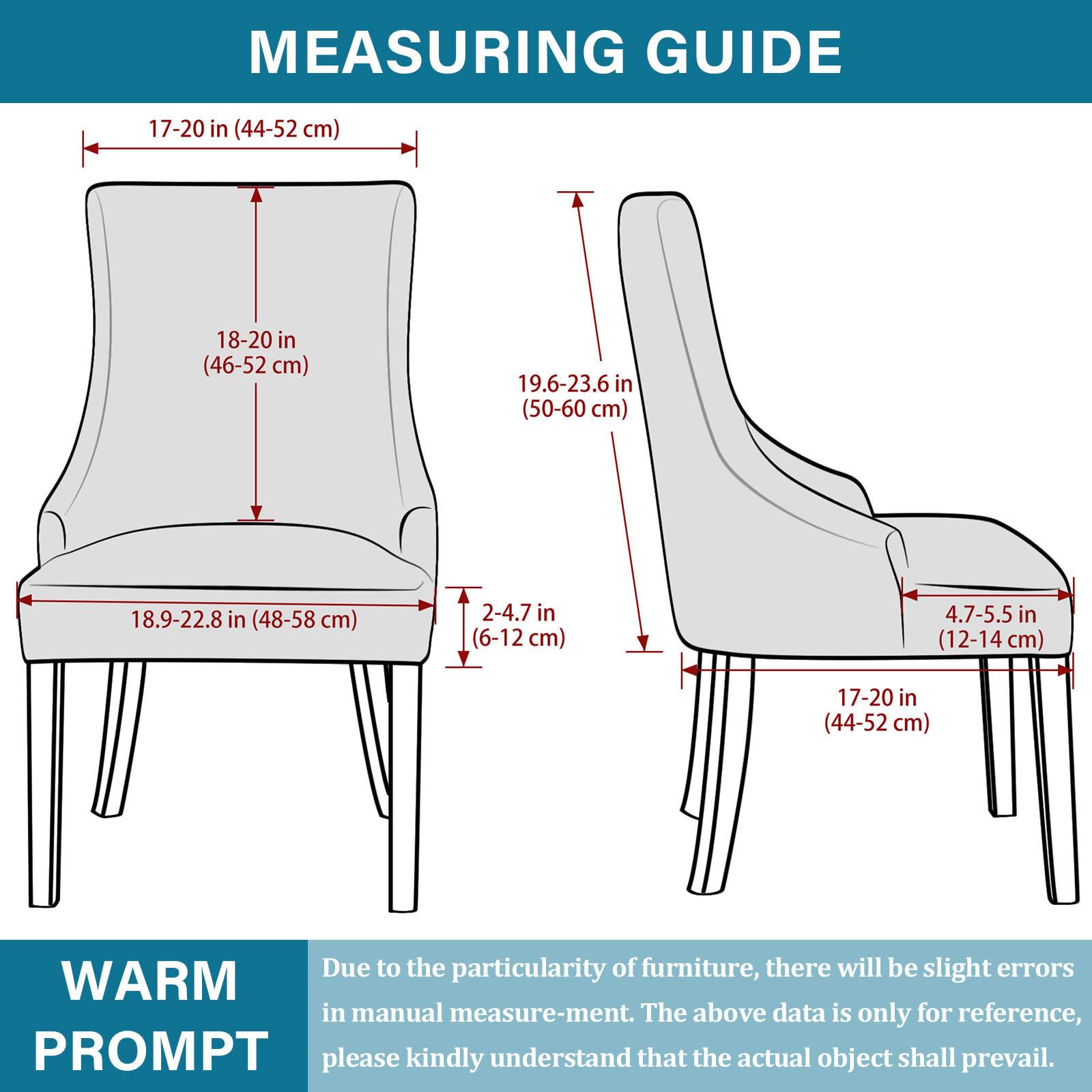 Lot de 2 housses de chaise amovibles en velours doux gris clair à ailettes pour salle à manger, salon, décoration d'intérieur, hôtel, réception