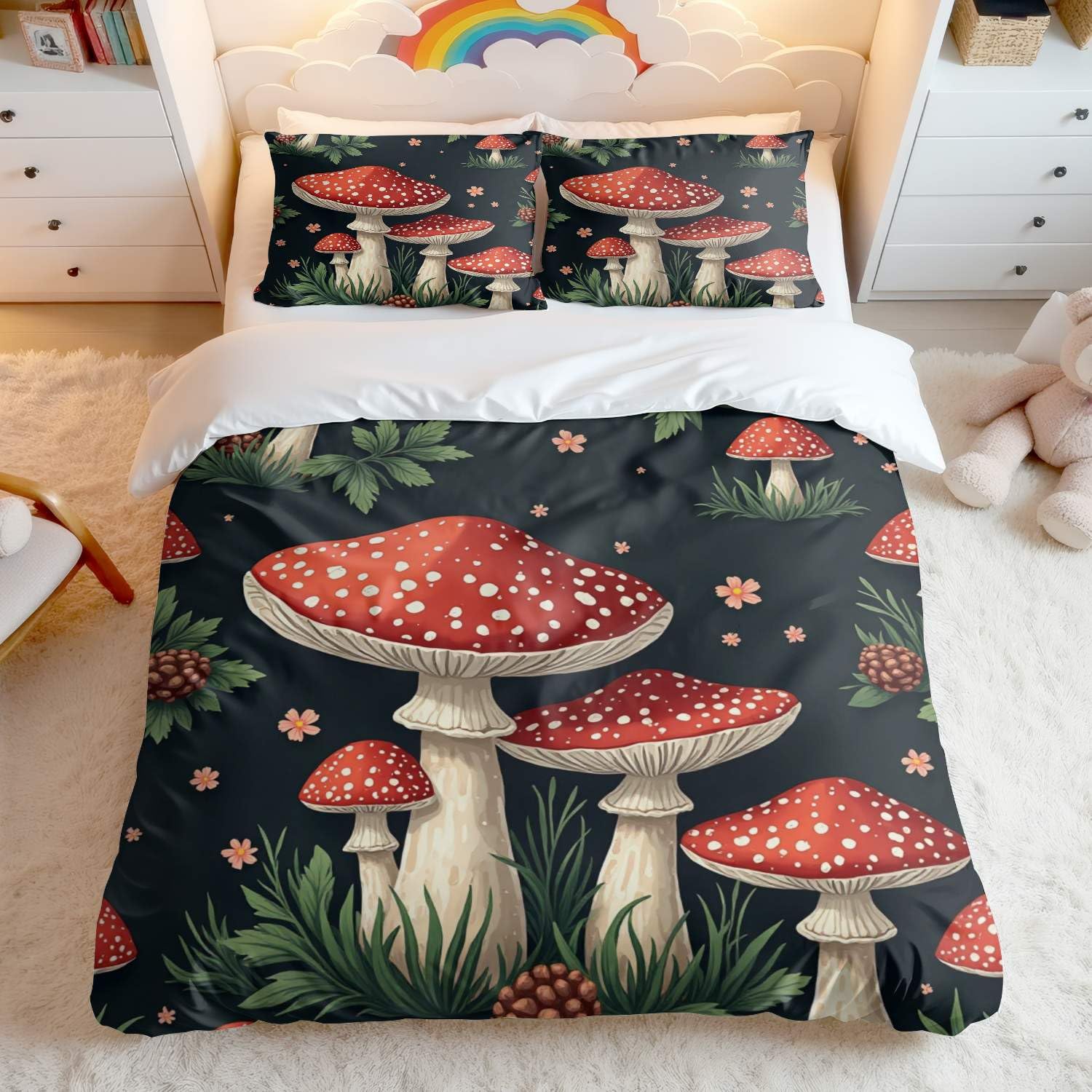 Housse de couette champignon : fini la chambre d'enfant triste