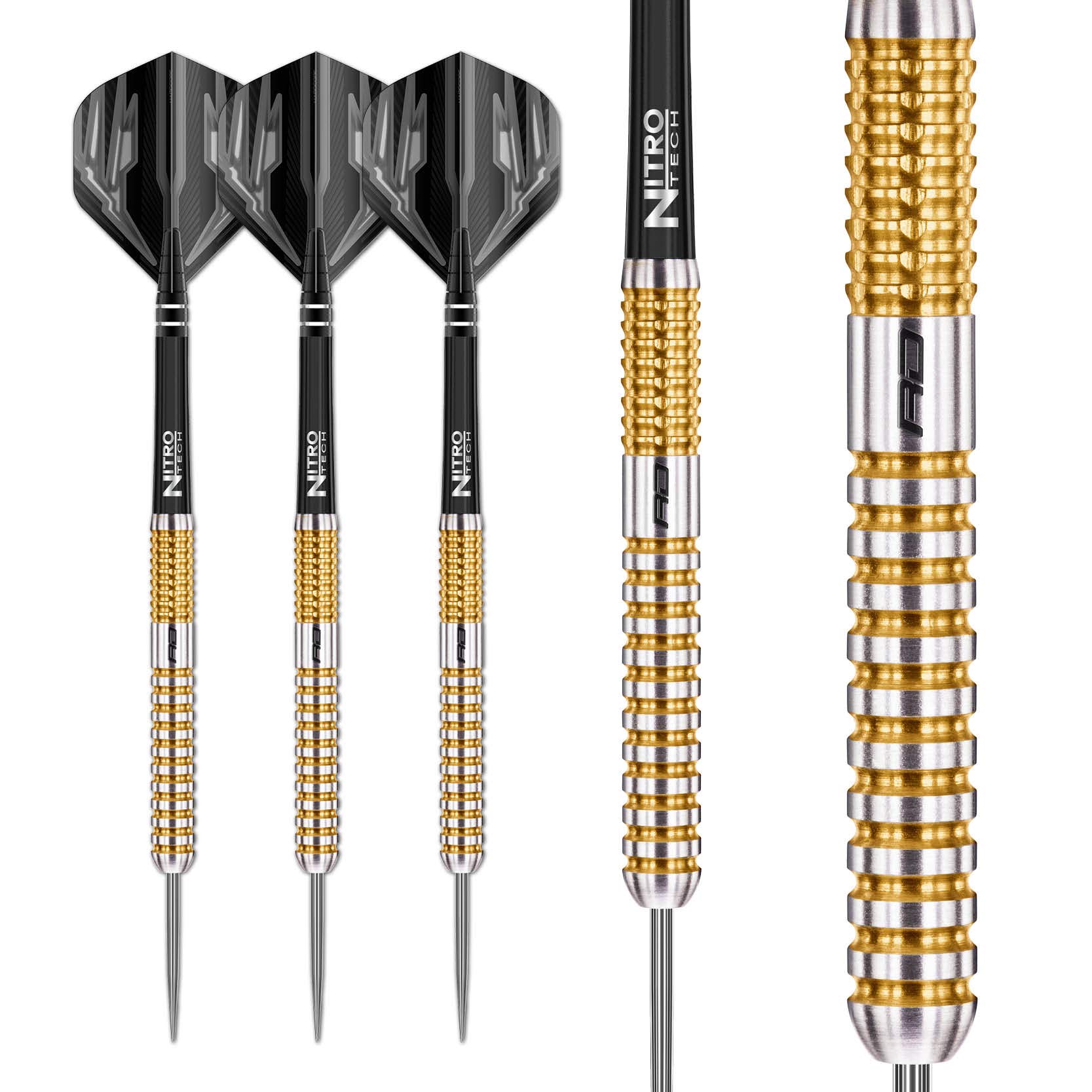 Red Dragon Hunter: 22g - 90% Tungsten Steel Darts with Flights