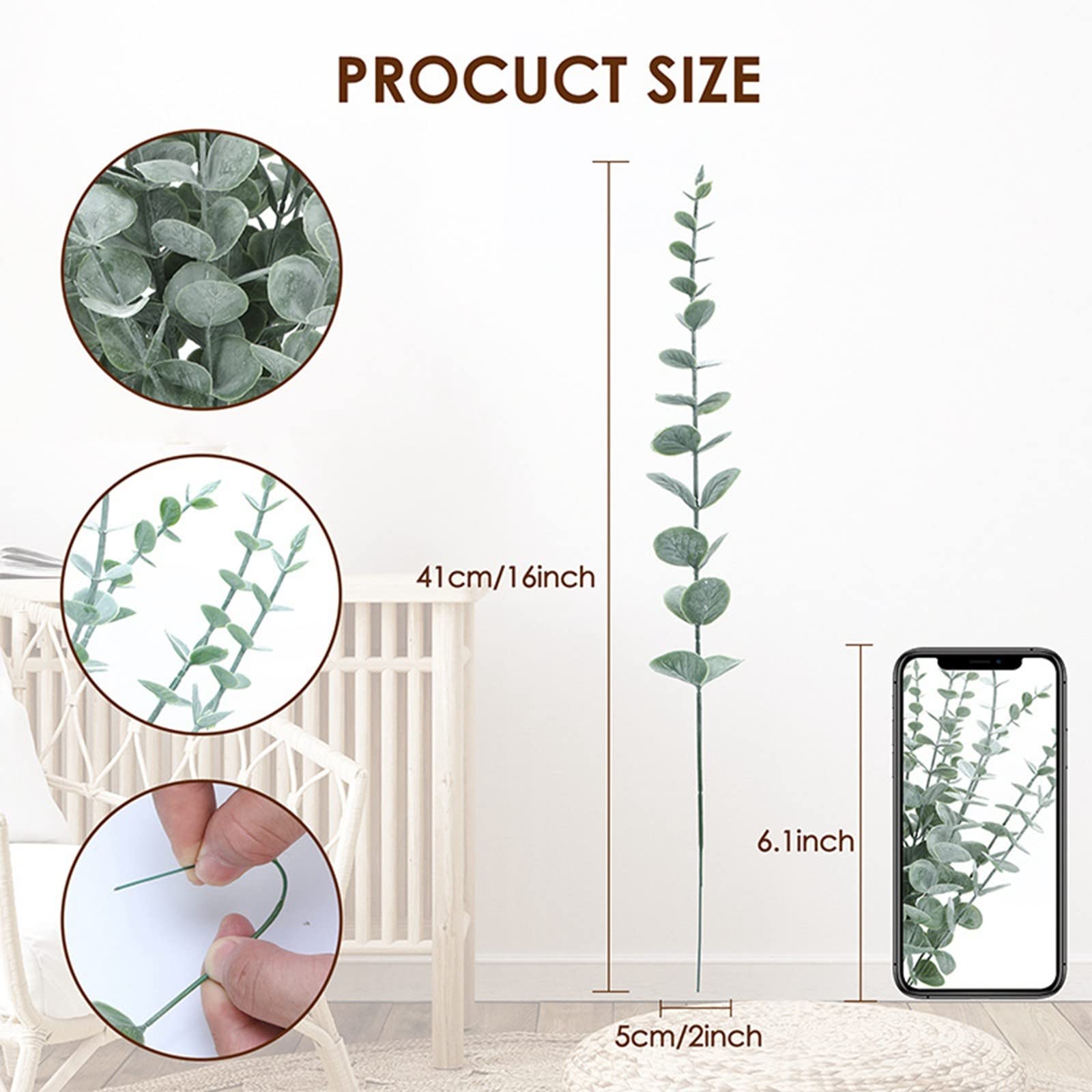 Stelo di foglia di menta artificiale, foglie di menta finta, steli di erbe realistici, vegetazione decorativa, decorazioni floreali per la casa, disposizione di foglie di erbe da cucina - Italia