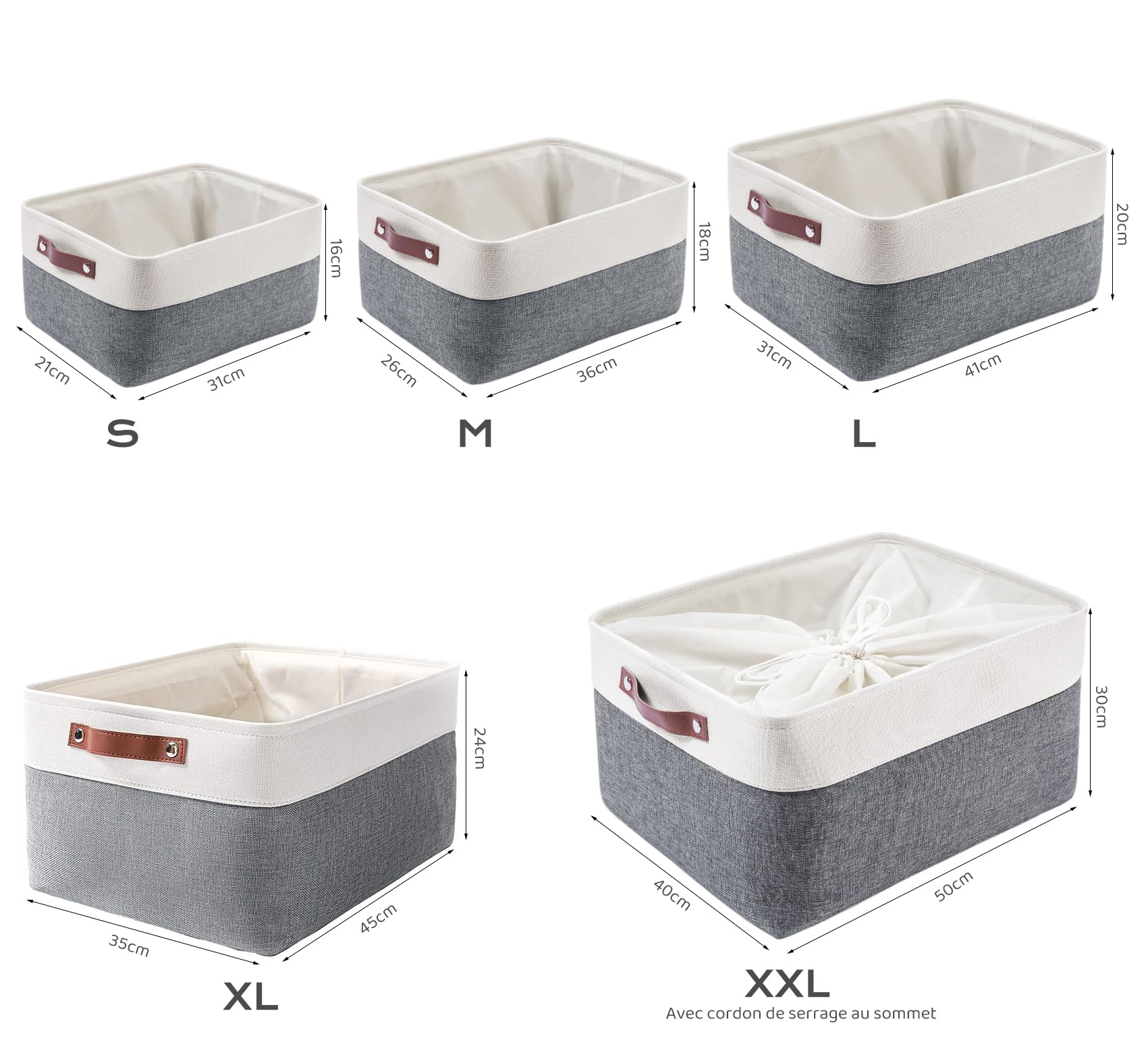 Mangata Paniers, Boîtes De Rangement En Toile épaisse Pour