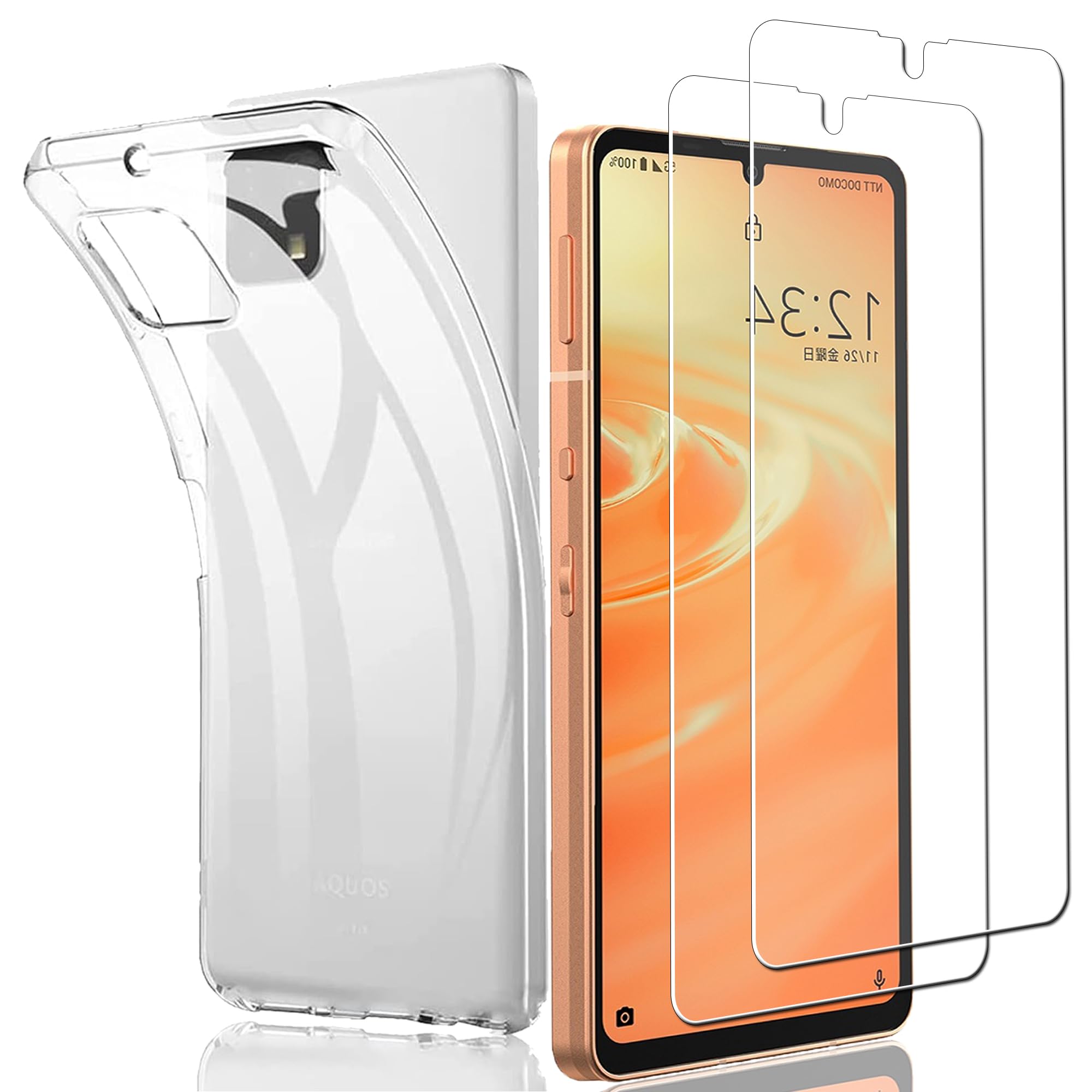 超美品 AQUOS sense6 SHG05 64GB　ケース&画面保護フィルム Amazon | [AQUOS SENSE6 SHG05] 保護フィルム クリア アクオス