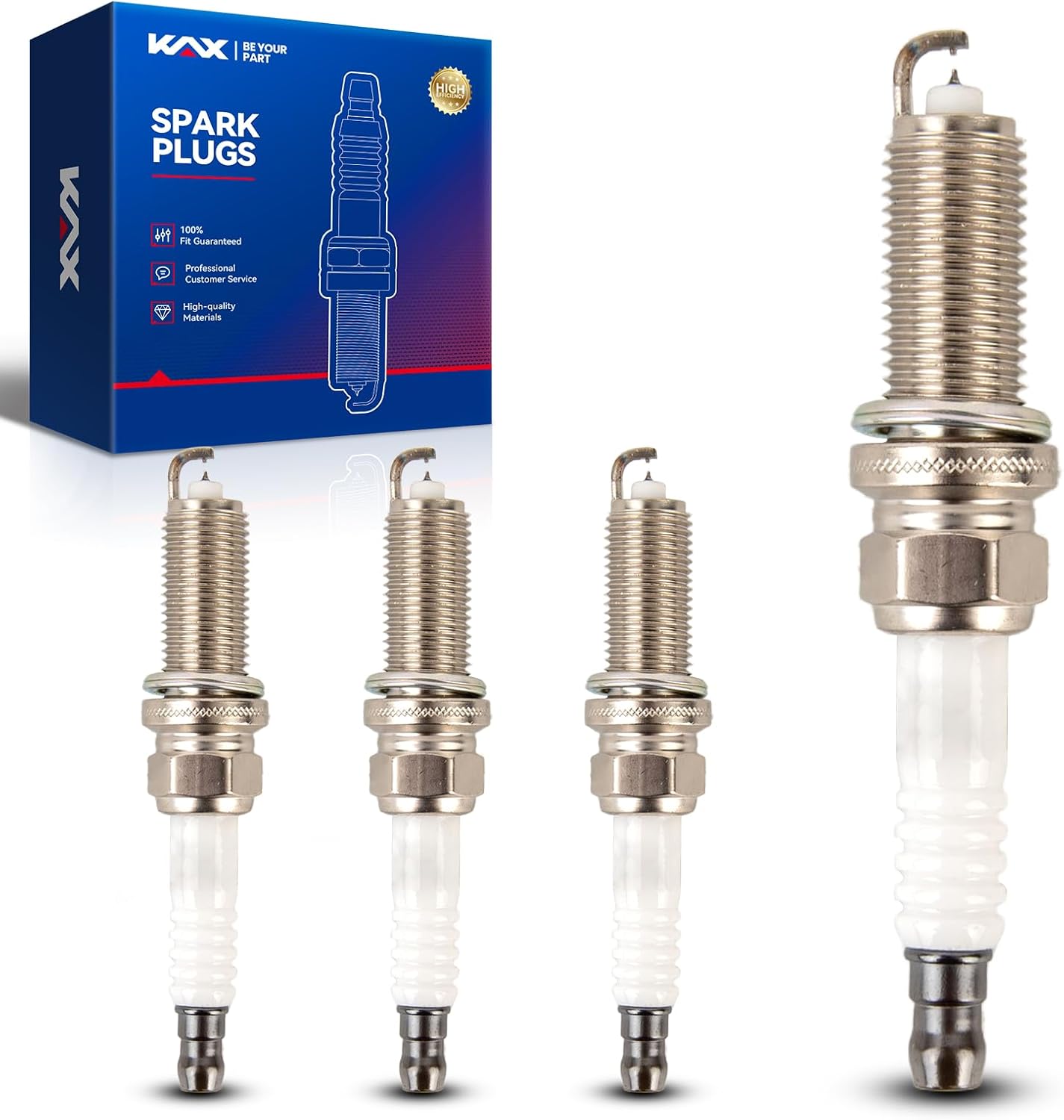 KAX Spark Plug, XP5683 Double Iridium Spark Plugs 4 Pack, Fit for Altima Corolla Rogue Outback Forester Prius Crosstrek Maxima Murano QX60 Legacy Sentra Pathfinder XV Crosstrek Rogue Select CT200h