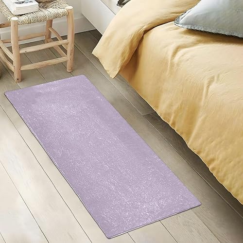 Miniatura 5 de Tapete antideslizante violeta claro para dormitorio, cocina, entrada, baño, 39 x 20 pulgadas