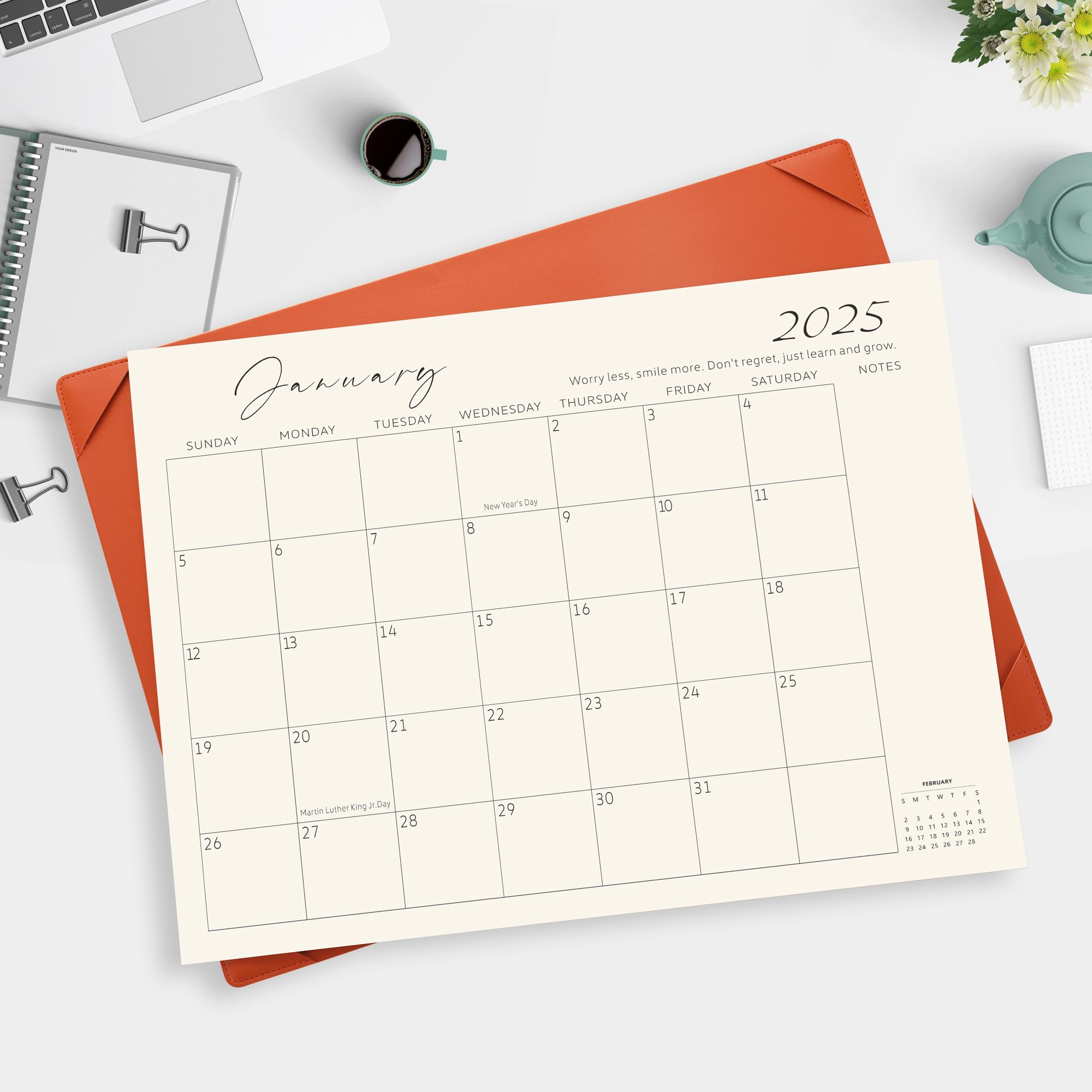 Gannyfer Desk Calendar 2025-2026 with Desktop Mat, Simplified Large 22" x 17" Desktop Pad Calendar, 18 Month Table Calendar from Jan 2025 to Jun 2026, Office Supplies Perfect for Home School and - Image 4