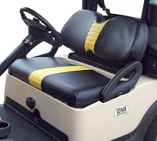 Club Car Precedent "STAPLE ON" Golf Cart Seat Cover With Matching Rear Facing Seat Cover (1 Stripe)