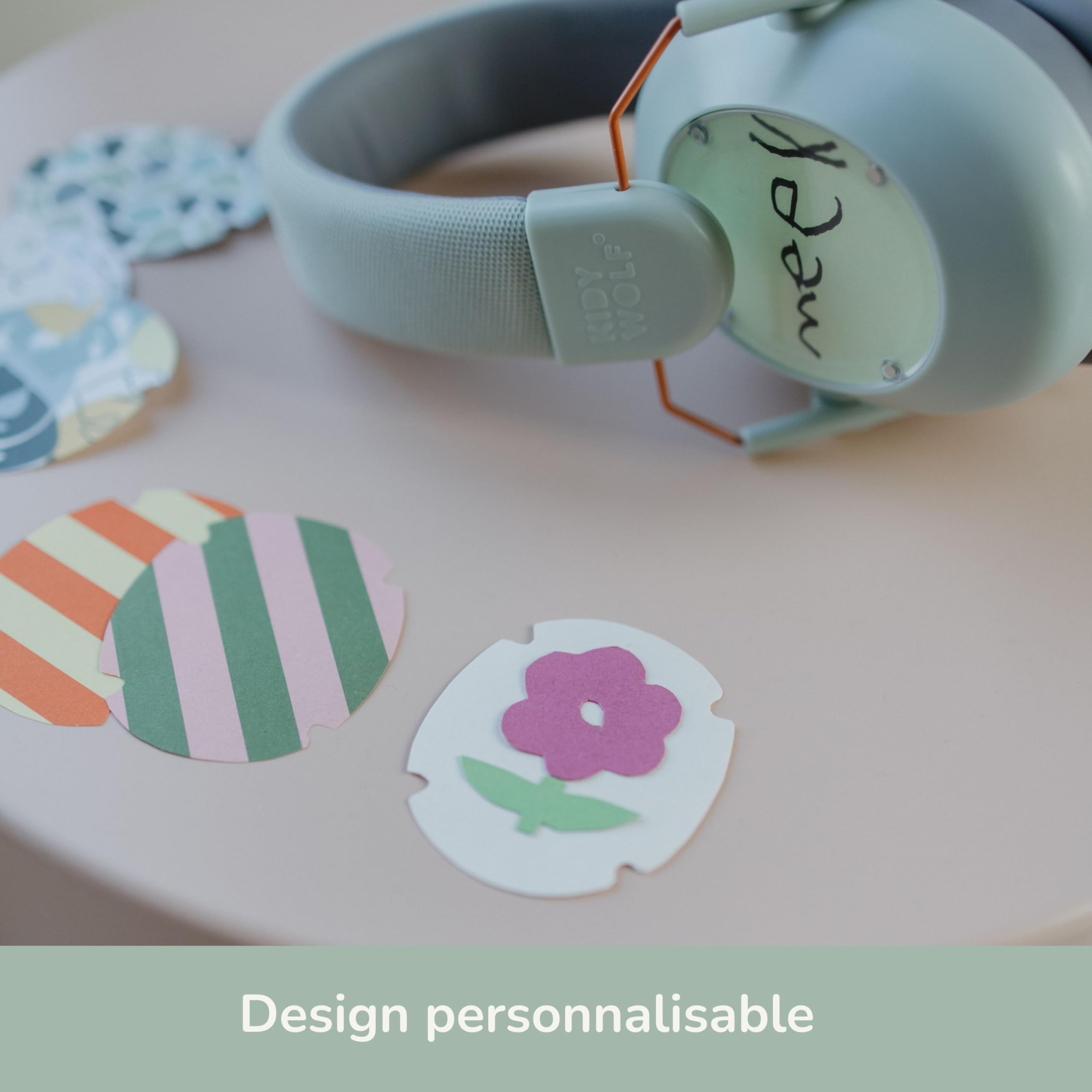 KIDYWOLF - KIDYNOISE Vert - Casque Anti-Bruit Enfant Pliable - Protection Auditive 25 dB pour l'École et les Sorties - dès 5 ans
