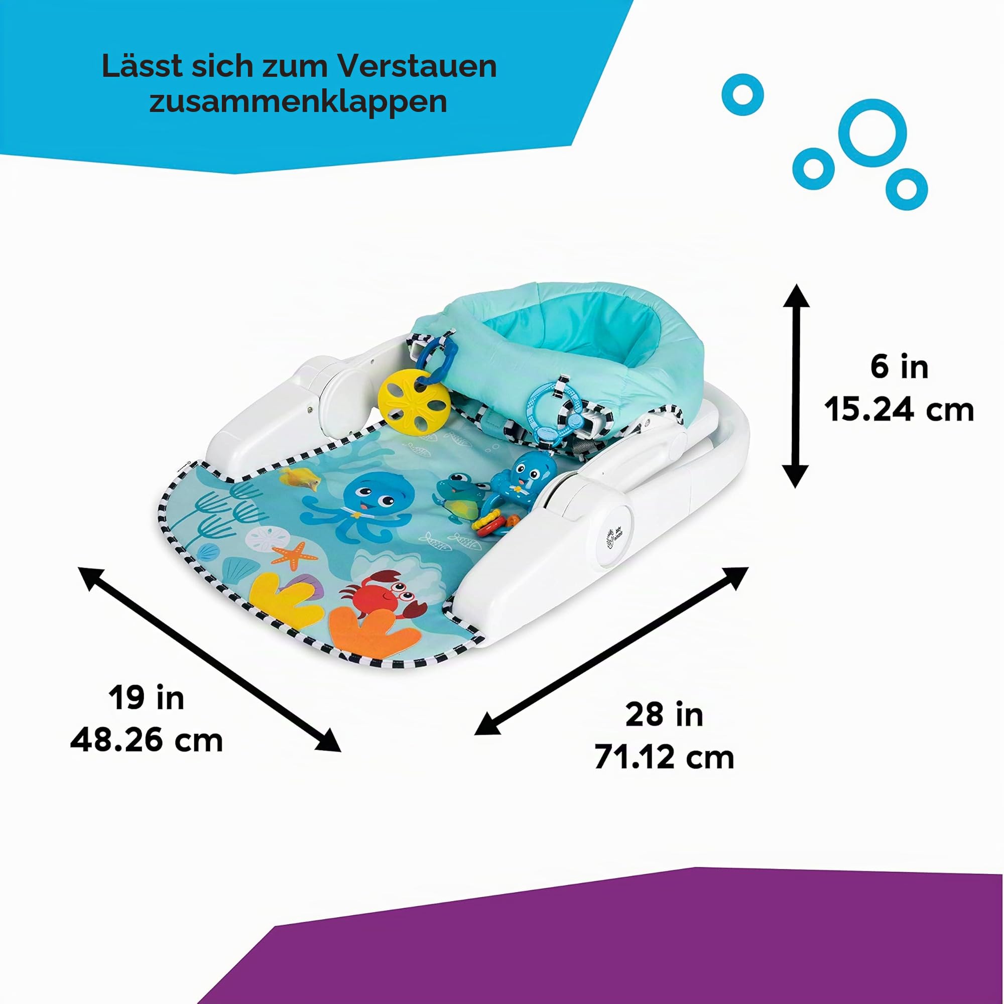 Baby Einstein, Sea of Support 2-in-1 Sit-Up Bodensitz, mit abnehmbarem Tablett und Spielzeug