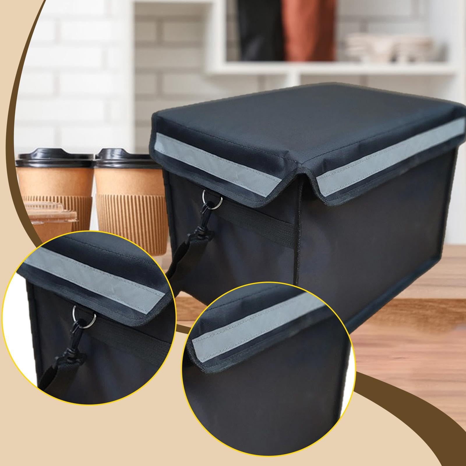 LOVIVER Caja isotérmica para Reparto de Comida de 30 litros, práctica, Impermeable, Mantiene Comida Caliente o fría. Contenedor para Reparto y, Sin Mango