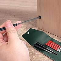 Vista 6 de 5 limas de aguja de diamante mini y 5 limas de aguja de acero, empaquetadas en funda de cuero sintético, para trabajos de lijado de alta precisión