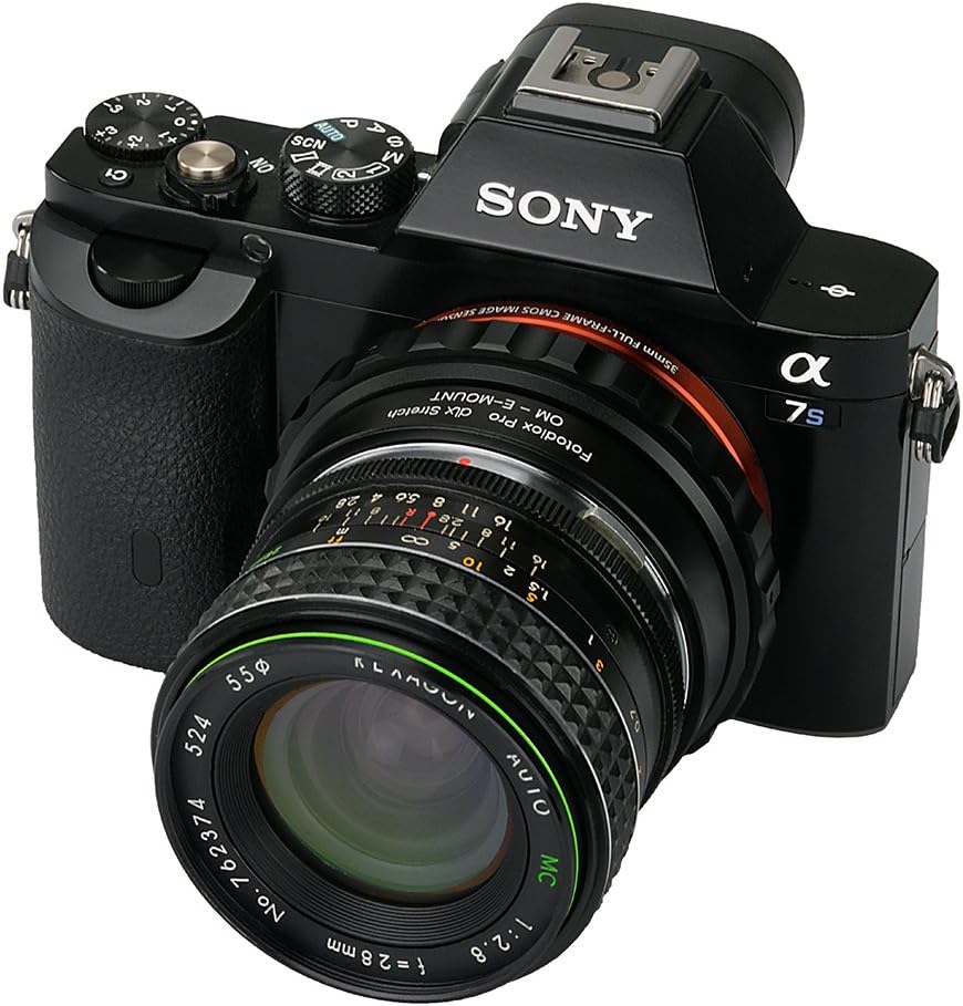 🛒 Crazy Deals Fotodiox DLX Stretch Lens Mount Adapter - Olympus Zuiko (OM) 35mm SLR Lens to Sony Alpha E-Mount Mirrorless Camera Body with Macro Focusing Helicoid and Magnetic Drop-in Filters