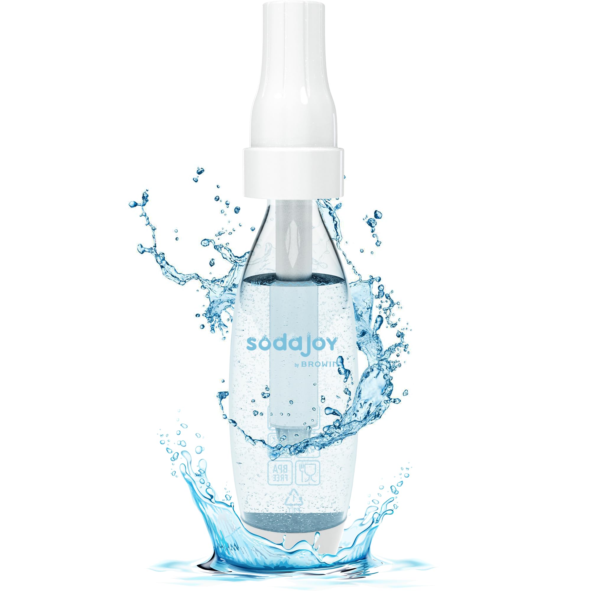 BROWIN® Wassersprudler SodaJoy 312022 | Set mit 10 CO2-Patronen | Sprudelwasser einfach selbst gemacht | Umweltfreundliche Alternative zu Einwegflaschen | Inklusive nachfüllbarer CO2-Patronen