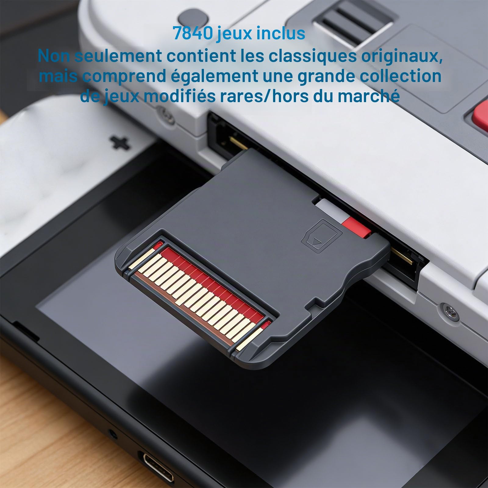 Tosuny Carte de Jeu 7800 en 1 pour 3DS/2DS, Multicart avec émulation GBA/GBC/FC/MD, Cartouche de Jeu Rétro Plug and Play avec Fonction de Sauvegarde, Version Anglaise Compatible avec