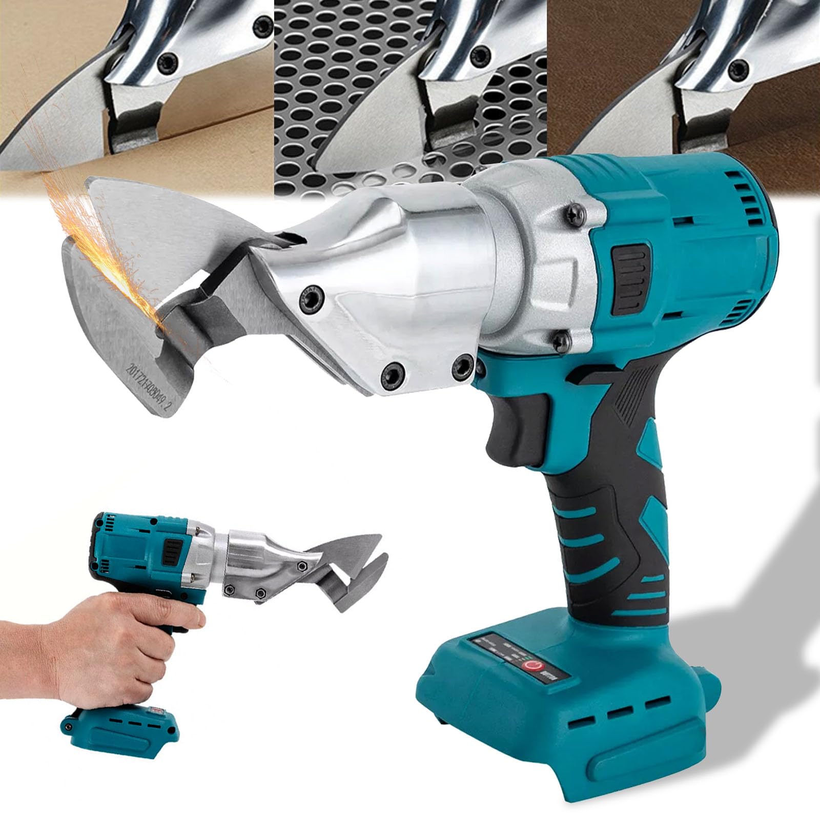 21V Tijeras Eléctricas para Makita Batería, Tijeras de Batería Tijeras de Estaño Tijeras Eléctricas Inalámbricas Cortapelos de Metal para Corte de Chapa de Acero de 1mm/2mm (Batería no Incluida)