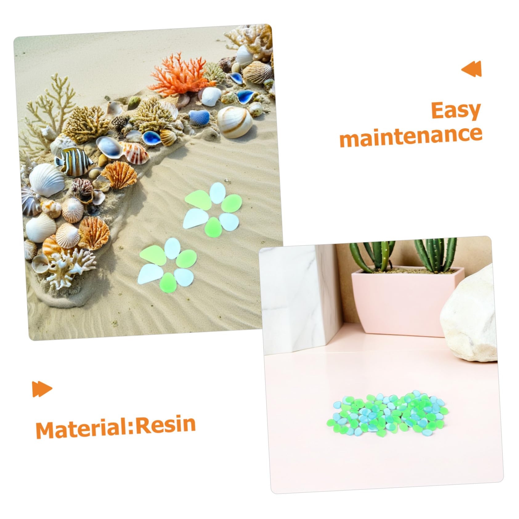Kisangel 500 Piezas Piedras Luminosas Decorativas Guijarros Resina Seguros para Jardín Exterior Piscinas