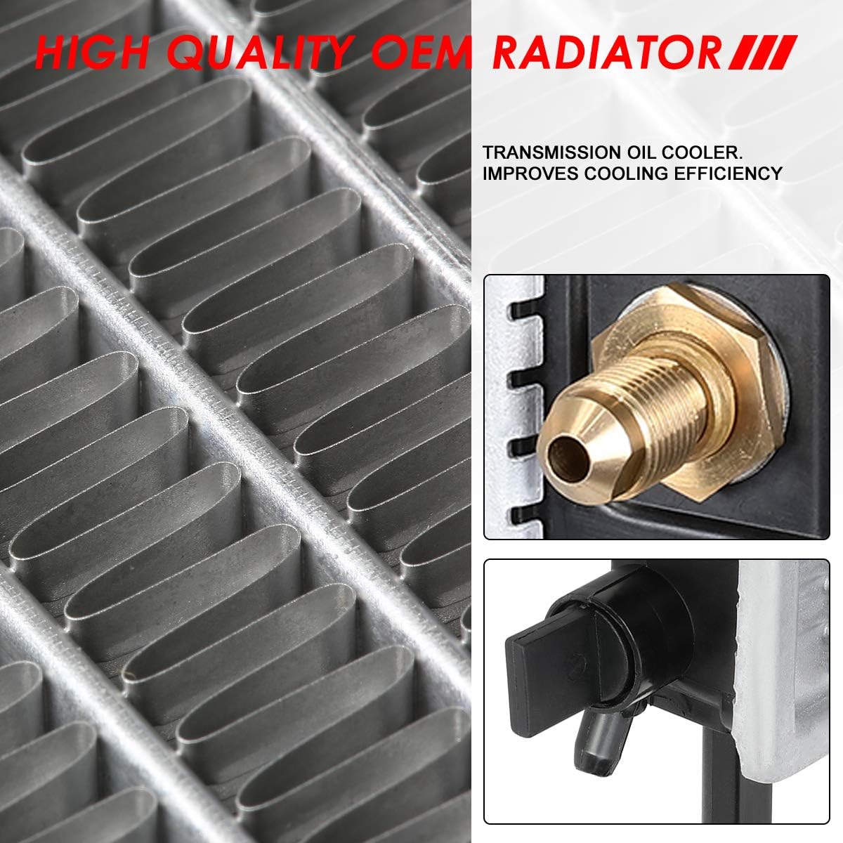 Auto Dynasty Radiator Compatible with 1999-2000 Jeep Grand Cherokee 4.7L AT, DPI 2263 Factory Style 1-Row Cooling Radiator, Aluminum Core