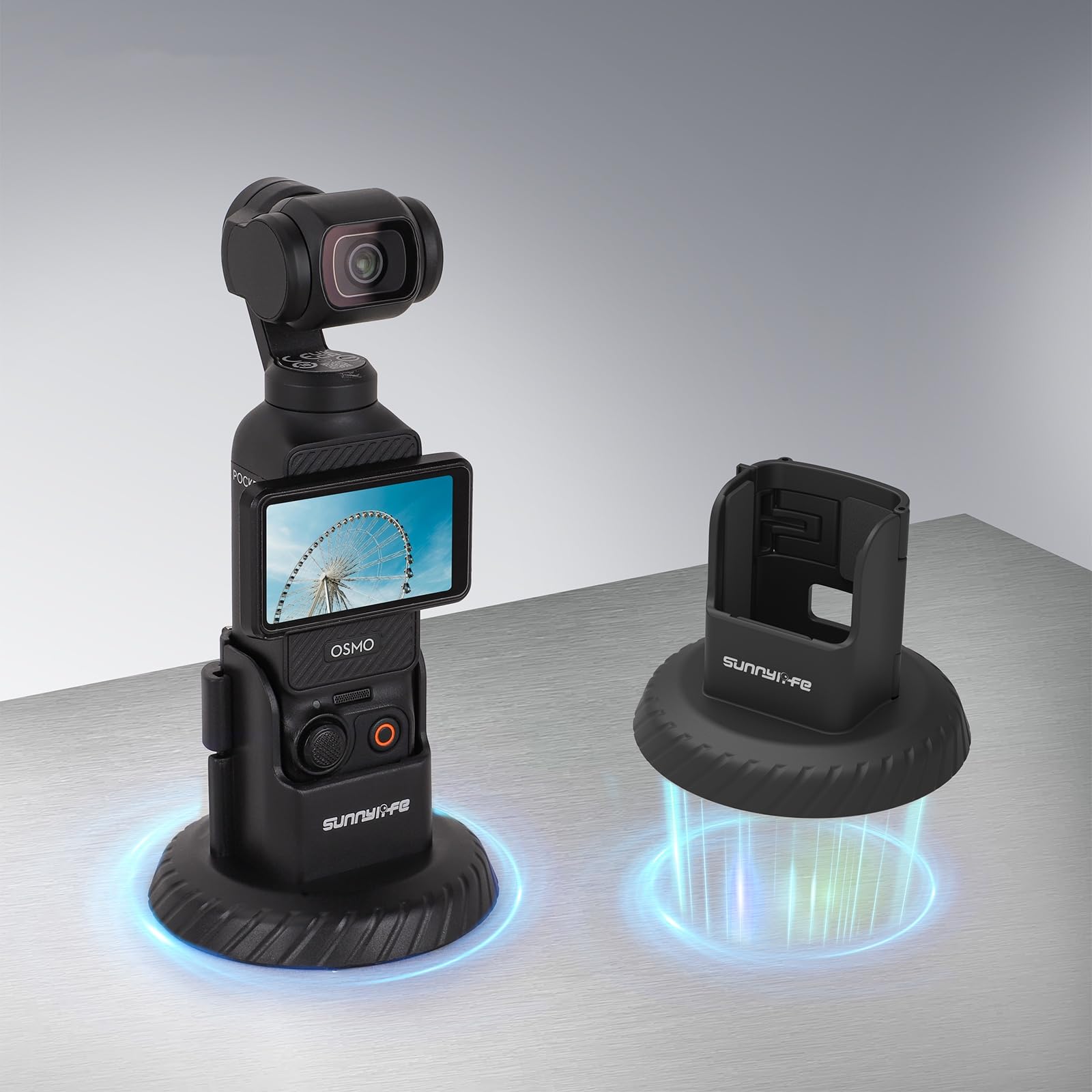 Soporte de base magnética anticaídas para Pocket 3 con trípode de mesa 8