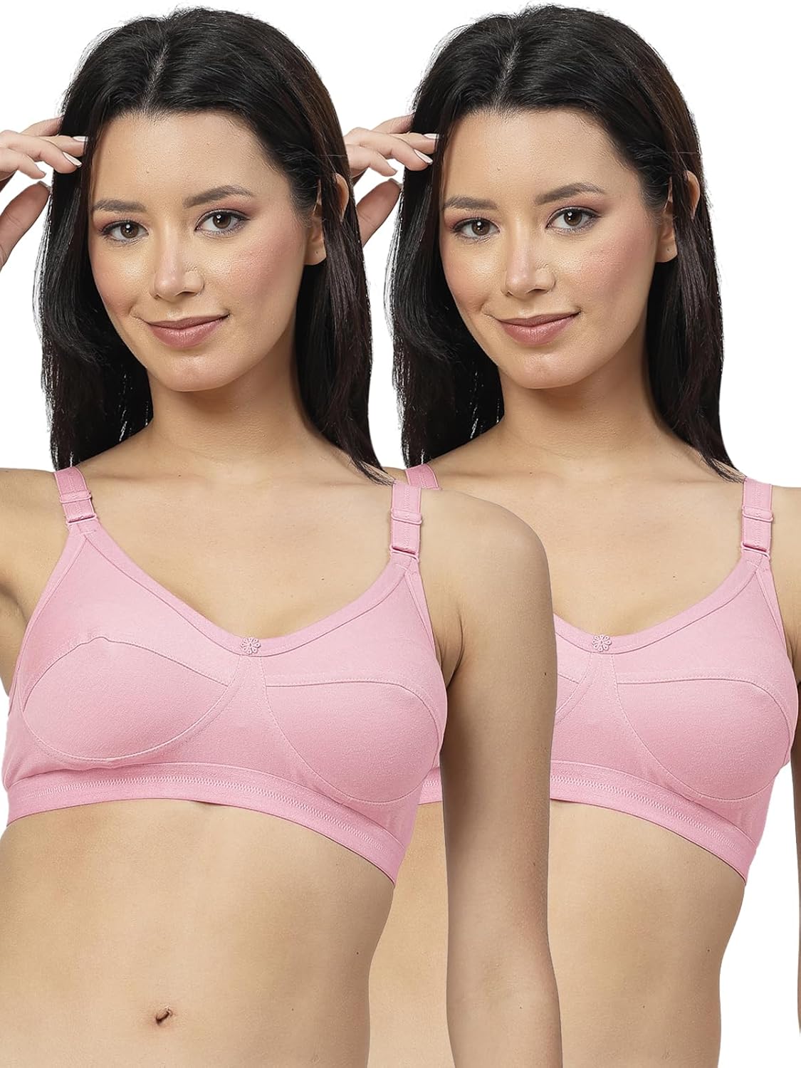 Black, Black Seamed Non Padded Minimizer Bra (Kamyabcd-Black-Black) Black, Black Seamed Non Padded Minimizer Bra (Kamyabcd-Black-Black)