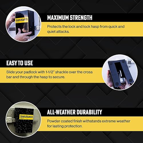 Miniatura 4 de Caja protectora de bloqueo resistente para contenedores de almacenamiento y cajas Conex, acero con recubrimiento en polvo de 0.6 in de grosor, hecha