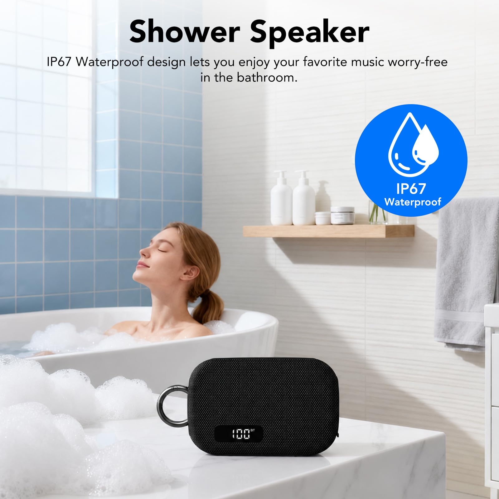 Cassa Bluetooth Portatile 15W, Altoparlante Bluetooth 5.4 Wireless,TF Card | Cassa Bluetooth Potente con Suono Stereo, Impermeabile IPX7, Funzione Radio, Speaker Bluetooth da Esterno Feste, Nero