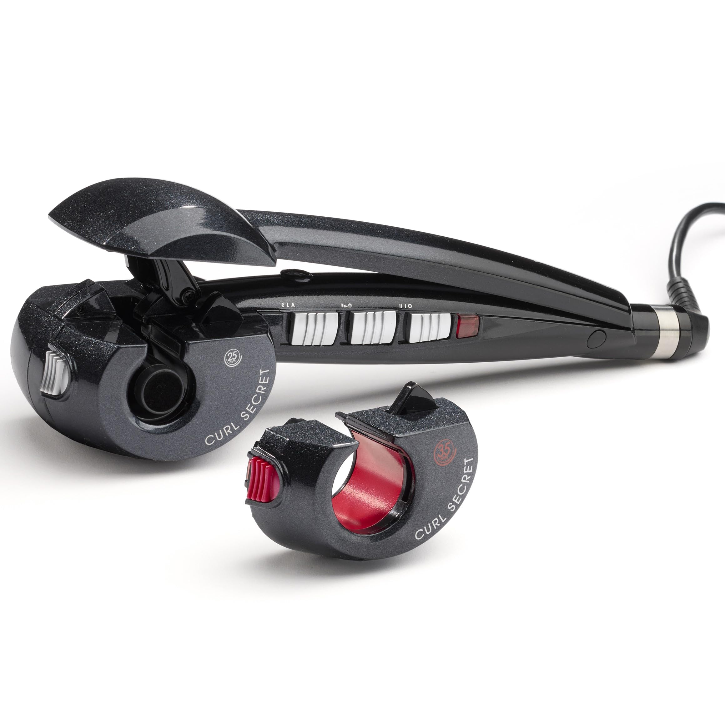 BaByliss Curl Secret - Automatyczna lokówka do włosów Ionic 2, 2 wymienne głowice, zakres temperatur 190-230°C, czarna, 25-35 mm, C1300E