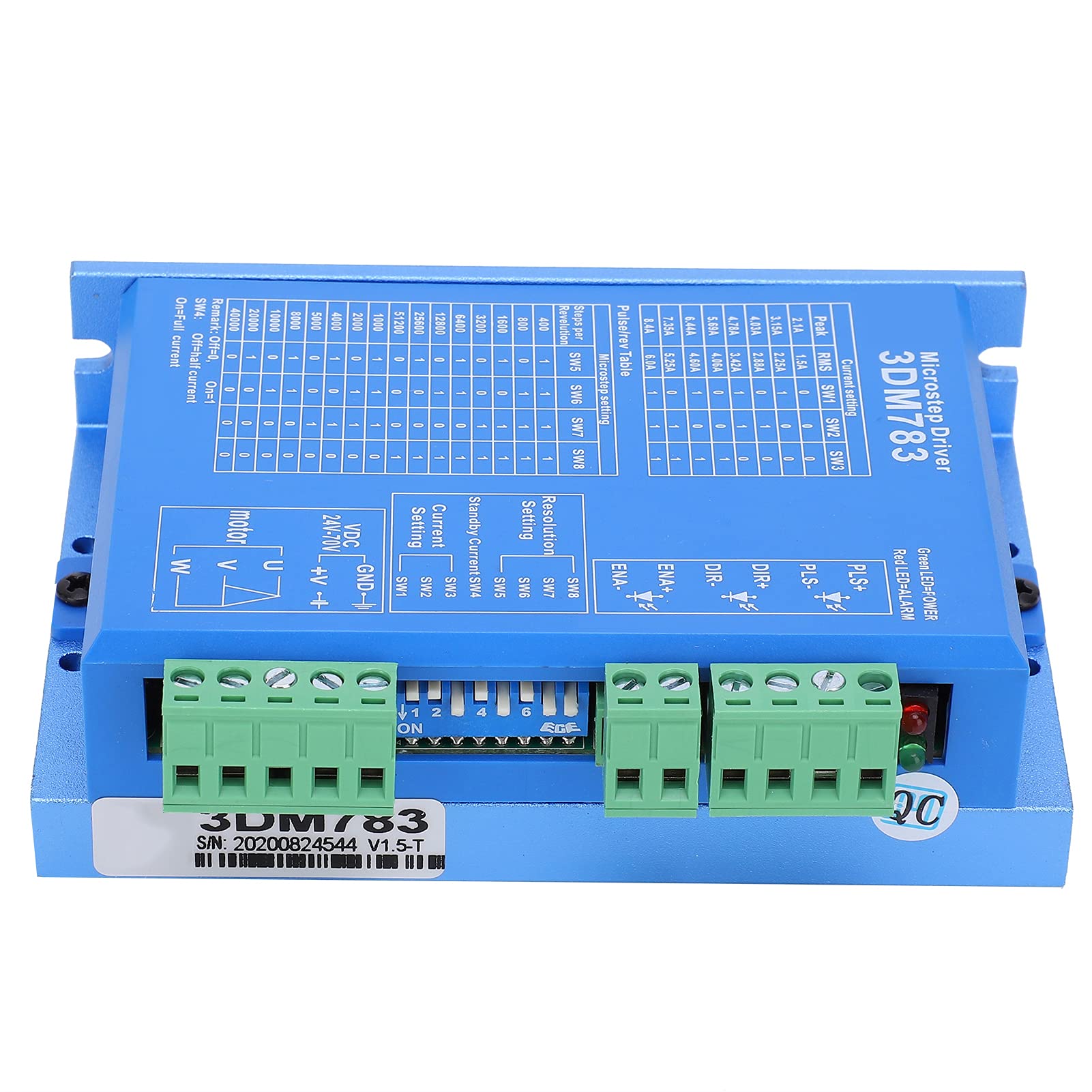 Aramox 3DM783 Sterownik Krokowy, Aluminiowy 3-fazowy Mikrokrokowy Kontroler
