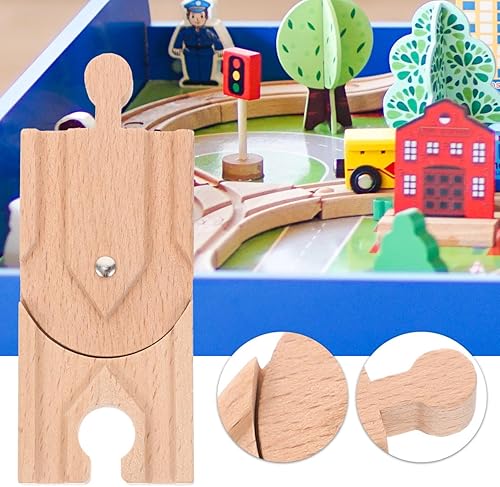 Miniatura 4 de Toyvian Vía de tren de madera  Paquete de expansión compatible con Thomas Wooden Train Track Bloque de expansión de tren de madera Accesorios para