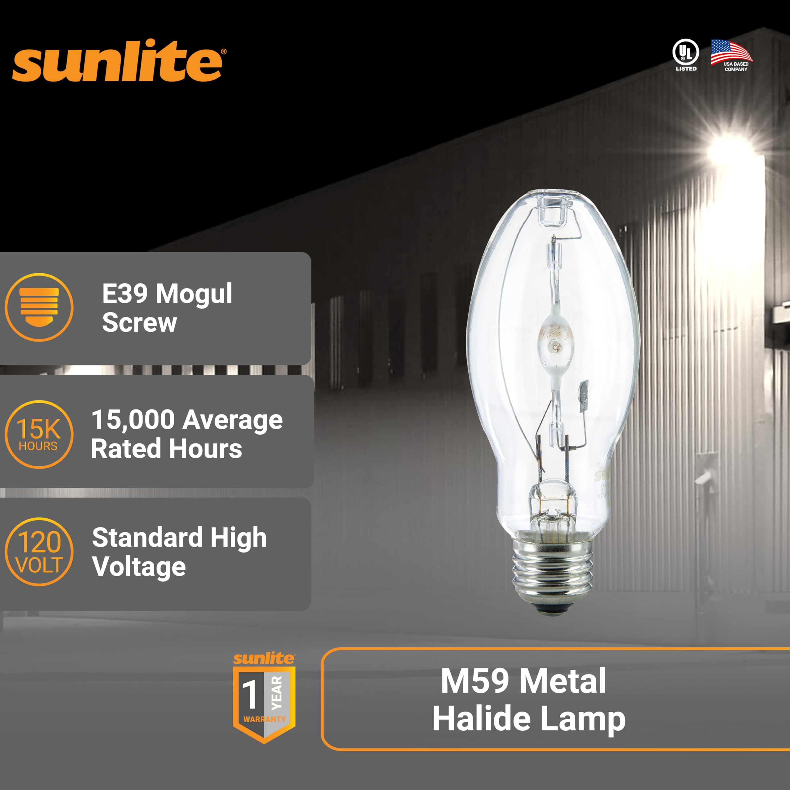 Amazon.com: Sunlite MH400/U/MOG M59 Metal Halide Lamp, 400 Watts