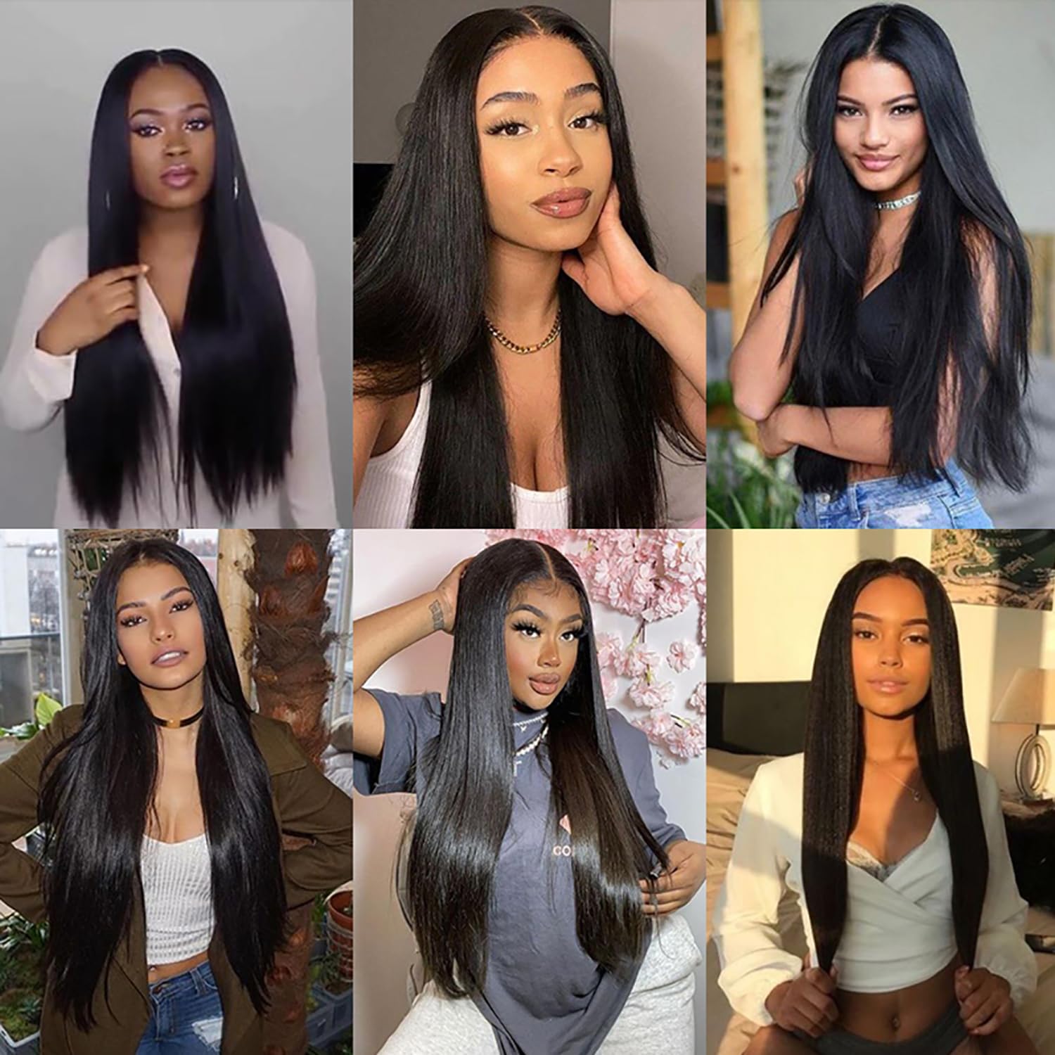 Tissage Naturel Cheveux Humain Straight Human Hair Bundles Double Weft 3 Extensions 50g/Per Nature Black #1B Couleur Tissage en lot Cheveux Naturel 30 32 34 Pouce