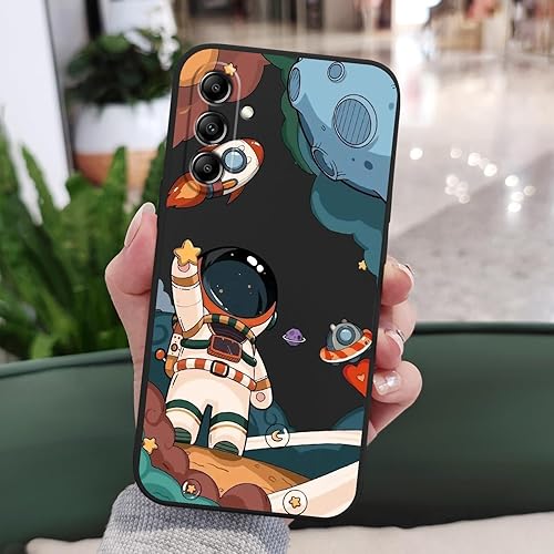 Miniatura 3 de Funda protectora para Samsung Galaxy A14, diseño de patrón de astronauta, anticaída, para Galaxy A14, negro astronauta
