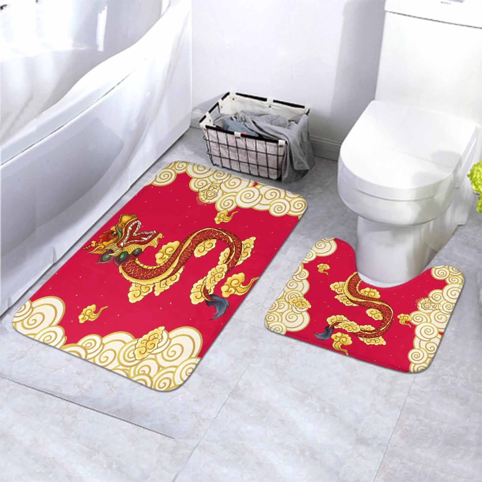 中国トイレ Amazon | トイレマット 50×40cm といれまっと トイレカーペット トイレ 敷物 トイレ用マット おしっこ 吸うパッド マット 中国の風国立潮禁じられた都市縁起雲妖精白クレーンテレビの背景（63）  | DREMDO | 浴室足ふきマット 通販